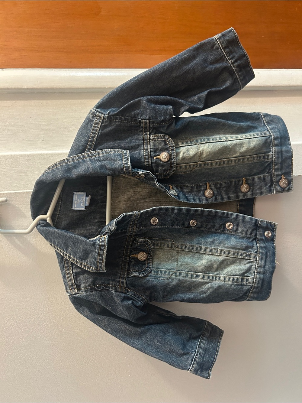 The Children's Place Dark Wash Denim Jacket - Blue